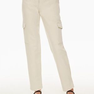 Aritzia Wilfred Modern Cargo pant in vegan leather, sand white, size 4
